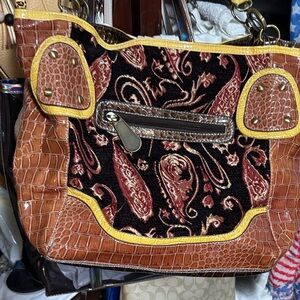 PaisleyBrown and Black Paisley Tote -see photos for all call outs